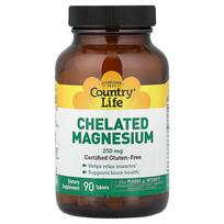 Country Life Chelated Magnesium 250mg, 90 Tablets
