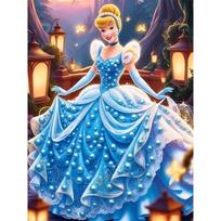 Disney Blue Dress Cinderella Pearl Decorative Set  5D Artificial Pearl Jigsaw Embroidery Home Decorative Handmade Gift 35x45cm