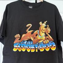 New VTG 1990s Black 3-D Lettering Scooby Doo T-Shirt 90s Y2K Rare NOS XL 3XL