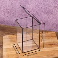 Miniature Rainforest Terrarium Trigonometric Polyhedron Glass Preserved Flower House Translucent Creative Plant Pot gray