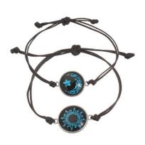 Glow in the Dark Butterfly Sun Moon Rope Bracelets for Women Couples Matching Bracelet Friendship Luminous Jewelry Adjustable