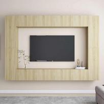 Vidaxl 8-Cz. Zestaw Szafek Telewizyjnych, Dąb Sonoma, Płyta Wiórowa