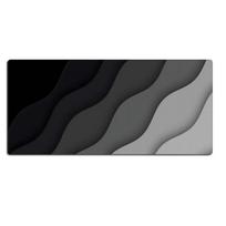 90x40cm Gaming Mouse Pad Stitched Edges Gradient Pattern Extra Large Deskpad Black Grey Wave Keyboard Mat Office Desk Use