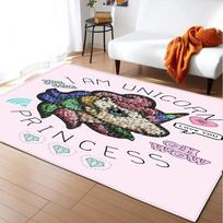 Cartoon Pink Unicorn Castle Carpet Baby Crawl Tent Mat for Kids Room Play Area Rugs Child Bedroom Game Carpets for Living Room 40cm x 60cm