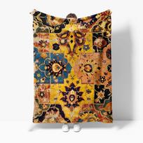 Vintage Persian Style Patchwork Rug Blanket Moroccan Decorative Throw Blanket Bedspread Cushion Cover 75cm x 90cm