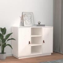 Vidaxl Komoda, Biała, 100X40X75 Cm, Lite Drewno Sosnowe
