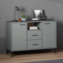 Vidaxl Komoda Oslo, Metalowe Nóżki, Szara, 113X40X77 Cm