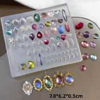 Retro Baroque Shell Carving Nail Mold 3D Relief Gem Picture Frame Silicone Manicure Template DIY Nail Art Mould
