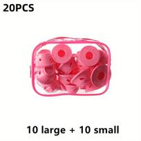 20pcs Silicone Hair Curling Rollers Set with Mushroom & Bell Shapes Spiral Design Soft Shell Construction Easy Removal DIY Curls