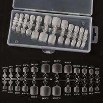 240Pcs Set Square False Toe Nails Full Cover Clear Natural White Press On Acrylic Foot Nail Art Tips For Women Girl