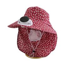 UV Protection Wide Brim Fan Hat Elastic Summer Fan Visor Cap Cooling Sunshade Hat  Farm Work