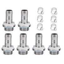 NEYORIKA Water Cooling Two-Touch Fittings, G14 Tube Connectors with Stainless Steel Bands, 6 Pieces (9mm)