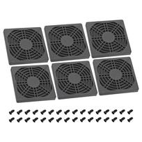PATIKIL 80mm Fan Dust Filter, Ventilation Fan Filter, Grill Guard, with Screws, 6 Pieces, ABS Fan Protection, DIY, Black