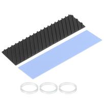 uxcell Copper Heatsink with Graphene Coating, Thermal Pad, and Rubber Ring for M.2 SSDs, PCs, and Laptop Coolers, 70x20x2mm, 1 Set