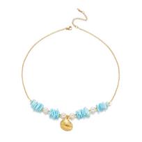 Summer Gravel Pearl Shell Necklace Bohemian Crushed Stone Choker Elegant Beach Jewelry