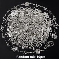 10/20/30pcs Different Snake Charms For Jewelry Making Bulk Sword Flower Serpent Pendant Charm Metal Supplies Handmade Keychains
