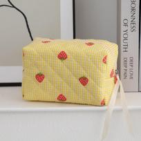 S/M/L Cute Strawberry Cosmetic Bag Large Capacity Portable Storage Bag Student Handheld Makeup Bags Travel Cosmetic Organizer