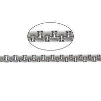2/10 Meter long Stainless Steel Box Chain Silver Color Chains Bracelet Necklace Accessories 10 Meter 4x2mm