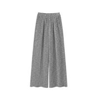 Twill Wide-leg Pants Women's Spring and Autumn New High-waisted Casual Loose Straight-leg Pants S