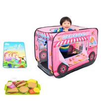 MIR Kids Tent, Ball Pit, Ball House, Boys and Girls, Indoor Playhouse, Secret Base, Toy, Cute, Foldable, Storage Set (Ice Cream Shop Set)