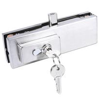 GUBITE Glass Door Floor Lock Brushed Cylindrical Latch
