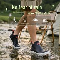 Jolly Walk Men's Low-Cut Rubber Waterproof Rain Boots JW208 41