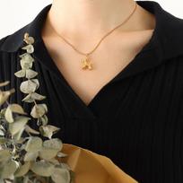 Korean Trendy Balloon Puppy Jewelry Set: 18k Gold-Plated Titanium Necklace, Bracelet & Earrings