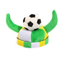 Soft Plush Material Soccer Fan Horn Hat Vibrant Colors Carnival Party Headwear  Soccer Enthusiasts