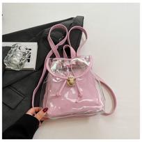 PVC Laptop Rucksack Sweet Camping Bag Trip School Backpack  Hiking rožinė