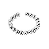 Fashion Silver Finger Ring Handmade Round Bead Decor Geometric Ring Open Adjustable Size Beads Ring Women Girls