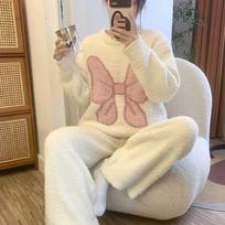 Yuzhaolin Women's Thickened Cloud Fleece Pajama Set L (80-120 jin)