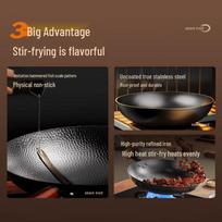Supor 32cm Hammer Pattern Physical Non-Stick Iron Wok