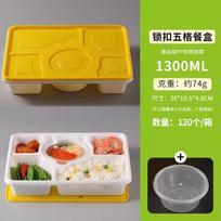Disposable 5-Compartment Meal Prep Containers