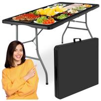 Rico sulankstomas catering stalas lagamine 150 cm juodas