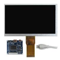 7 colių 1024 * 600 ekranas LCD monitoriaus tvarkyklės valdymo plokštė Mini HDMI suderinama su Lattepanda Raspberry Pi Banana Pi kompiuteriui Display+drive board juoda