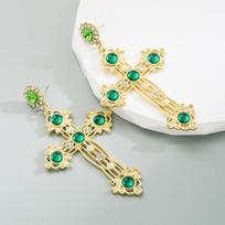 Women's Exaggerated Alloy Crystal Premium Drop Earrings Prom Cross Earrings OneSize