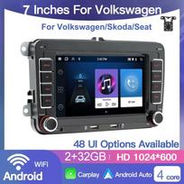 2Din Android Carplay GPS automobilinis multimedijos grotuvas, skirtas Volkswagen Golf Polo Tiguan Passat b7 b6/SEAT Leon/Skoda Octavia 2+32GB 2+32GB