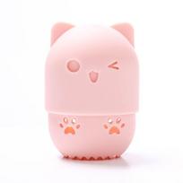 1PC Beauty Powder Puff Blender Holder Sponge Makeup Egg Drying Case Portable Soft Silicone Cosmetic Blender Sponge Box Holder rožinė