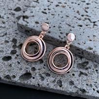 Hollow ring oil drop earrings, hand painted oil irregular ring women's simple stud earrings