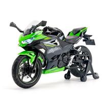 1/12 Kawasaki Ninja 400 lydinio motociklo modelis lieto metalo žaislinė transporto priemonė garsas ir šviesa visureigis autokliklis statinis ornamentas žaislai automobilis juoda
