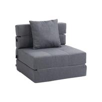 Sulankstomas fotelis-lova 2 viename - HOMCOM - Tamsiai pilkas - Maks. apkrova. 100 kg - Optimalus komfortas - Modernus dizainas pilka