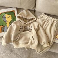 Children's Sweatshirt Set 3-8Y Autumn/Winter Fleece-Lined Sports Casual Set Boys' Girls' Sweatshirts Children's Hoodies 80cm