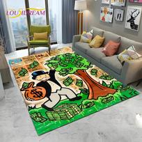 Retro Games Dollar Monopoly Cartoon Carpet Rug for Home Living Room Bedroom Sofa Doormat Decor,kids Area Rug Non-slip Floor Mat 40x60cm