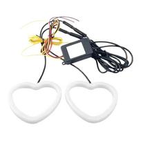 12V Automobilio Širdies Angelo Akių RGB Medvilniniai Halo Žiedai LED DRL Motociklo Širdies DRL Posūkio Žibintas Žibinto Formos Šviesa App Valdymas D A9C7