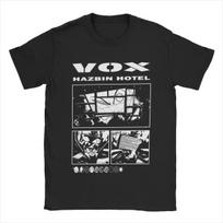 VOX Hazbins Hotels T-Shirts Men Casual 100% Cotton Tee Shirt O Neck Short Sleeve T Shirt Plus Size Clothes S