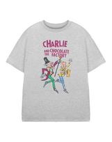 Roald Dahl Charlie and The Chocolate Factory Short Sleeved 100% Cotton T-shirt Mens Tees Top Unisex Kids S