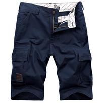 Male Cargo Pants Knee Shorts Classic Summer Shorts Multiple Pockets Large Size Cotton Half Pants Khaki Army Green Shorts 30