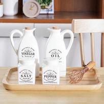 4pcs Japanese Style Kitchen Set Ceramic Seasoning Bottle Soy Sauce Bottle Home Kitchen Decoration Ornament Gift