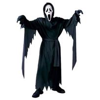 1 komplektas vaikams Helovino kostiumų rinkinys Creepy Ghost Cosplay kaukė Pirštinės diržas chalatas kostiumas Karnavalinis vakarėlio pasirodymas Haunted House Vaikų apranga M juoda