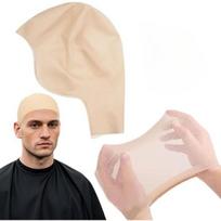 Plikos galvos makiažo rinkinys, aukščiausios kokybės latekso plikos galvos dangalas su 1 tinklelio peruku kepure, Cosplay, Helovino, teatro makiažui